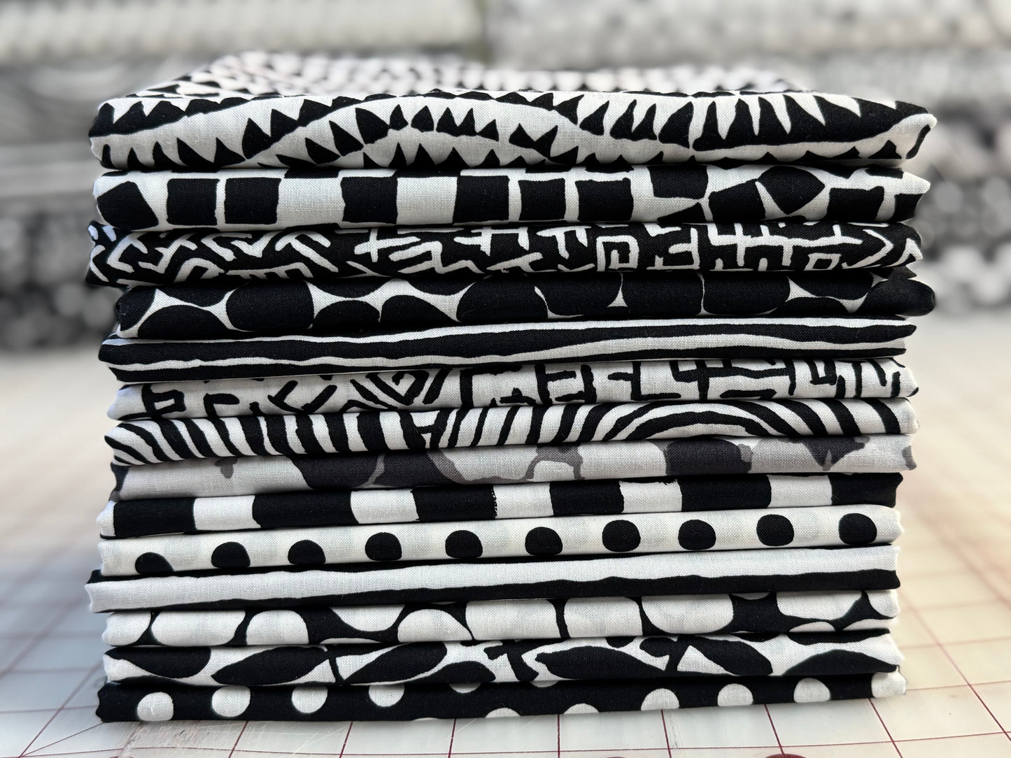 14pcs - Fat Quarter Pack - Black and White Bundle -  Kaffe Fassett Collective