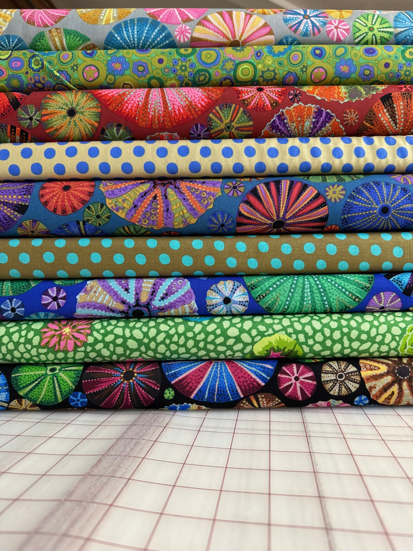 9pcs - Fat Quarter Pack - August 2024 Bundle -  Kaffe Fassett Collective