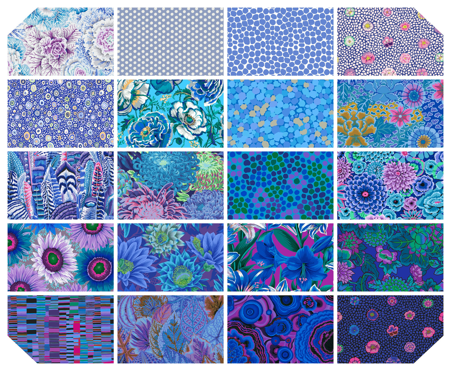 20pc FAT QUARTER BUNDLE CLASSIC PLUS - LAKE FB4FQGP  Kaffe Fassett Collective