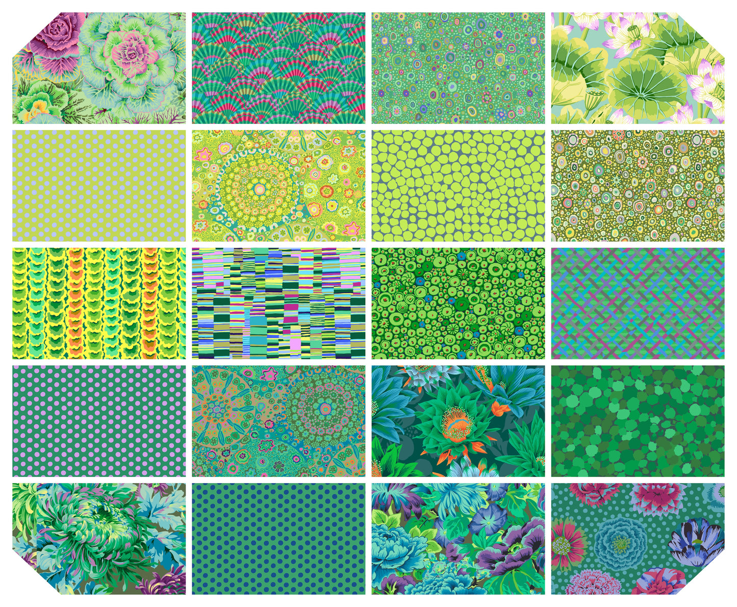 2.5" 40pcs CLASSIC PLUS DESIGN ROLL- MEADOW FB4DRGP  Kaffe Fassett Collective