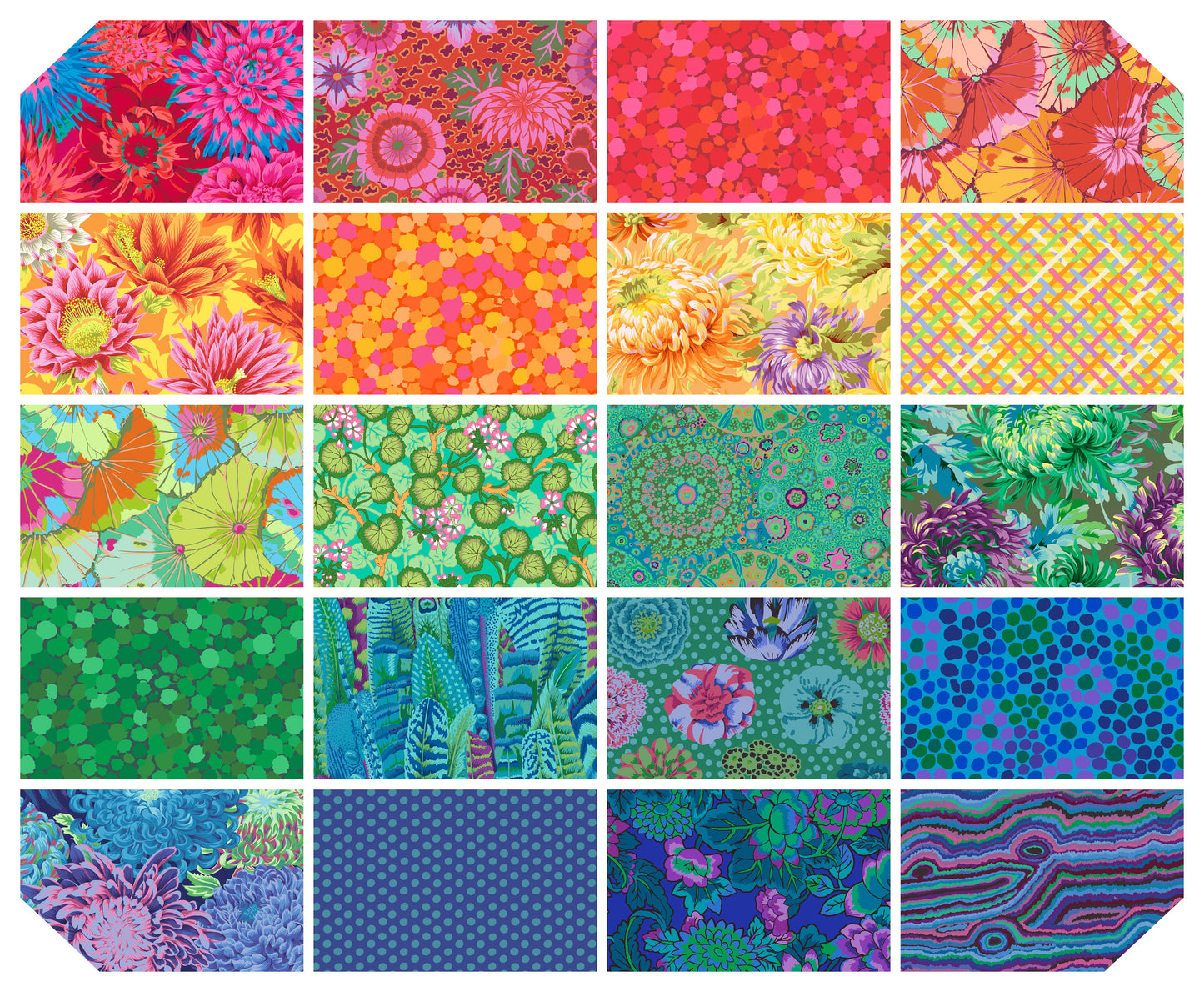 2.5" 40pcs CLASSIC PLUS DESIGN ROLL- RAINBOW FB4DRGP  Kaffe Fassett Collective