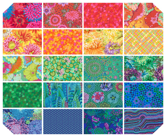 2.5" 40pcs CLASSIC PLUS DESIGN ROLL- RAINBOW FB4DRGP  Kaffe Fassett Collective