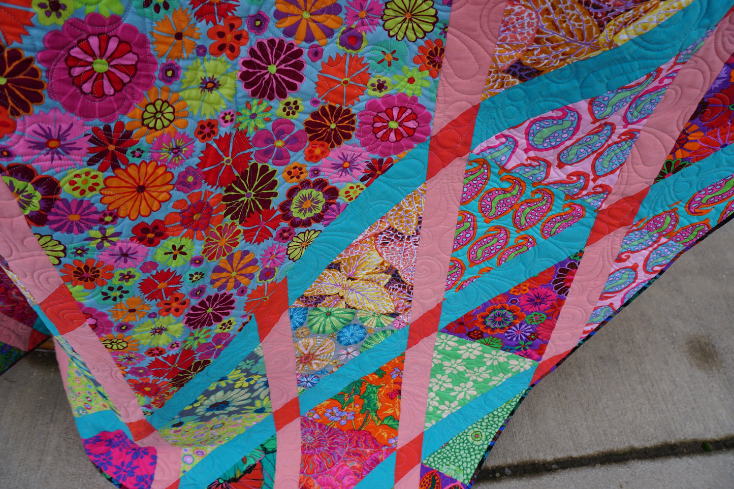 RAINBOW SHERBET DIAMONDS IN THE ROUGH Quilt Kit -  50" X 70 3/8"  - Kaffe Fassett Collective