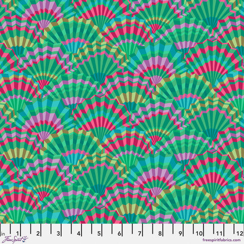 PAPER FANS GREEN PWGP143  Kaffe Fassett