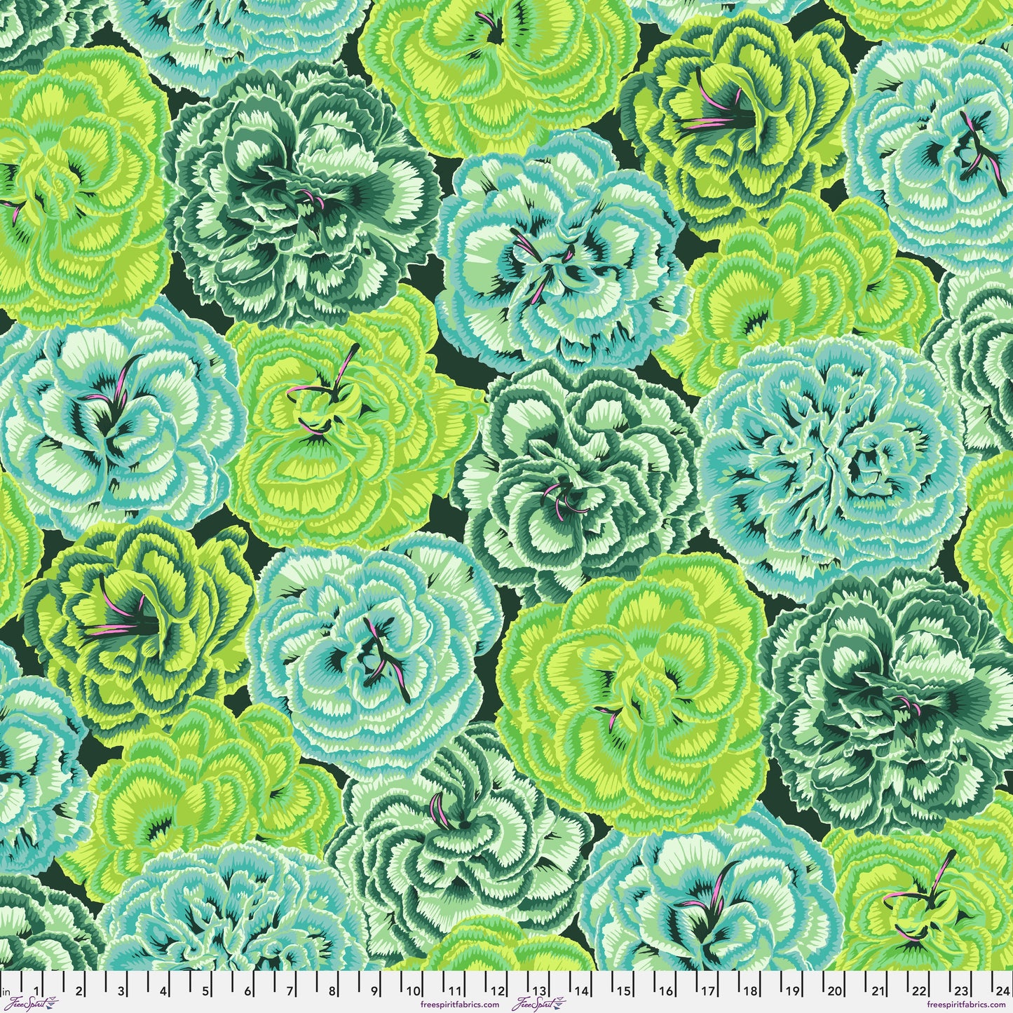 PRE-ORDER PICOTEE CARNATIONS Green PWPJ133 Kaffe Fassett Collective August 2025