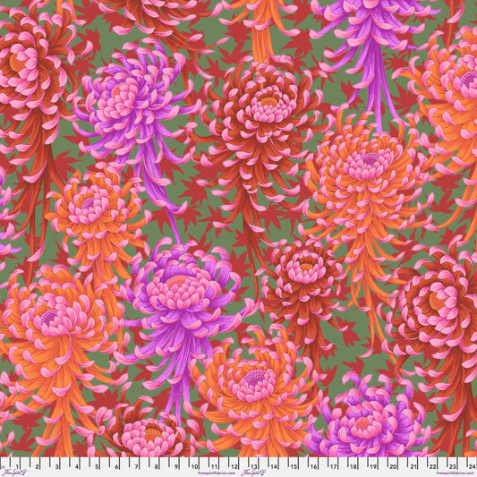 PRE-ORDER SPIDER MUMS Red PWPJ135 Kaffe Fassett Collective August 2025