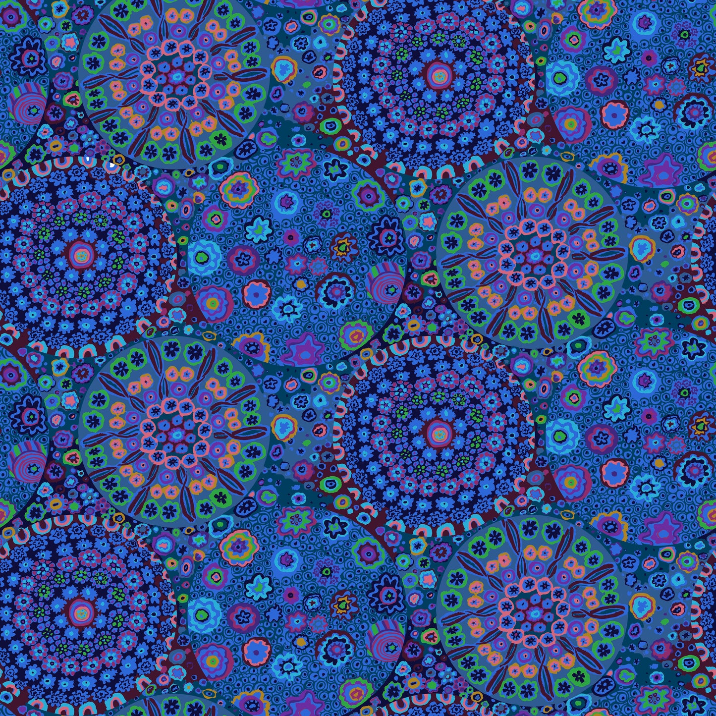 108" KAFFE MYSTERY BOM Quilt Backing pack - Millefiore Blue - September 2024