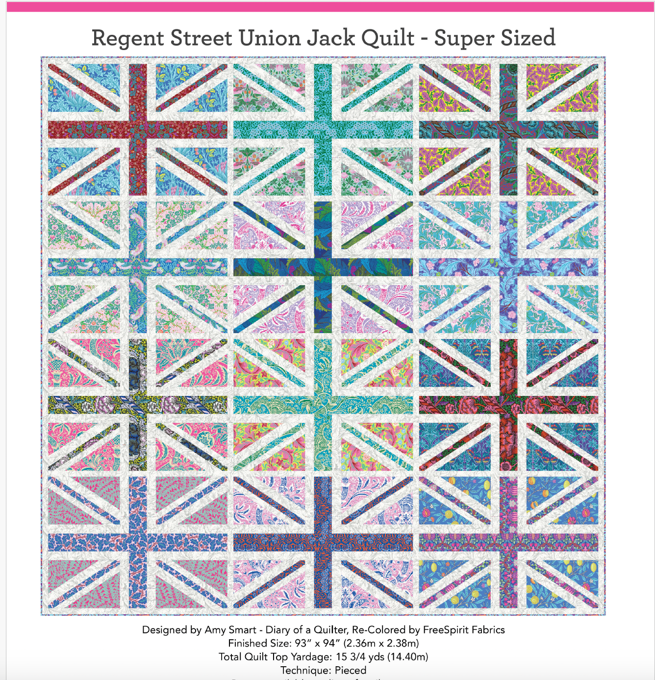 Regent Street Union Jack Quilt - Paper Pattern