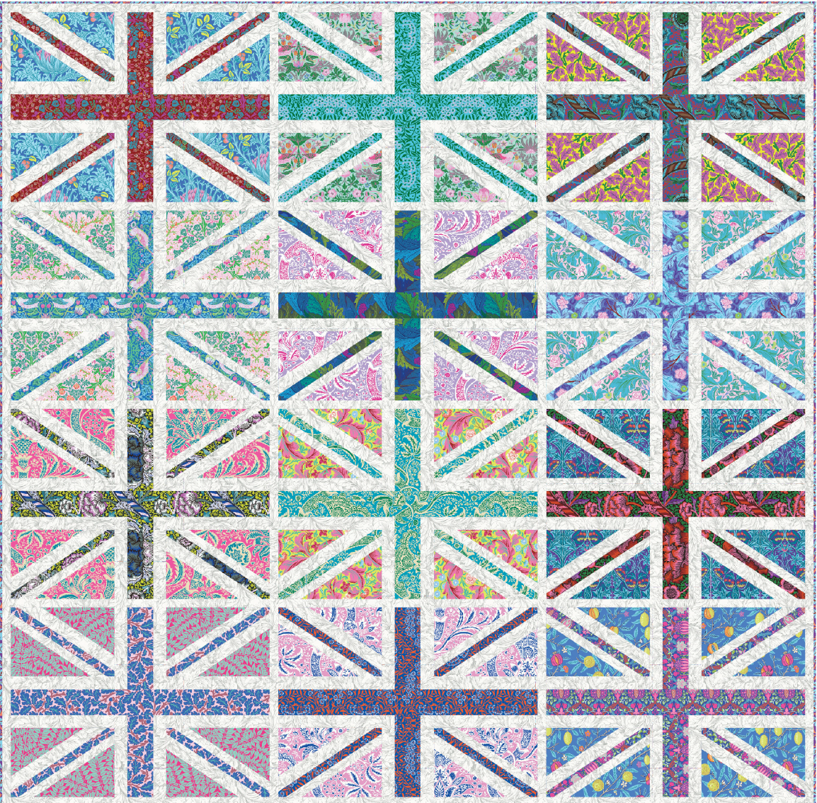 REGENT STREET UNION JACKS QUILT KIT -  Pattern by Amy Smart - Kaffe Fassett Collective Fabrics