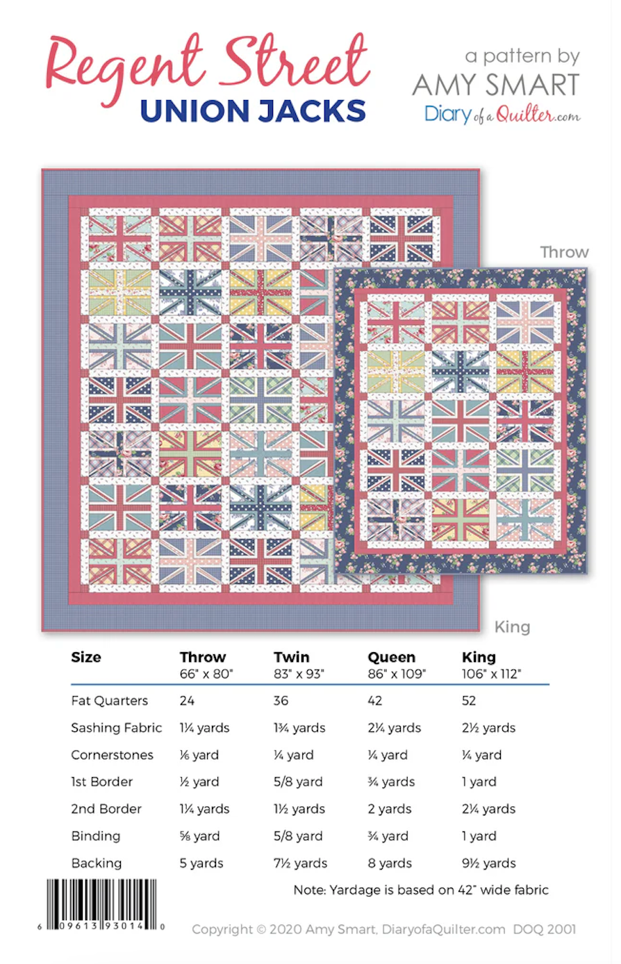 Regent Street Union Jack Quilt - Paper Pattern