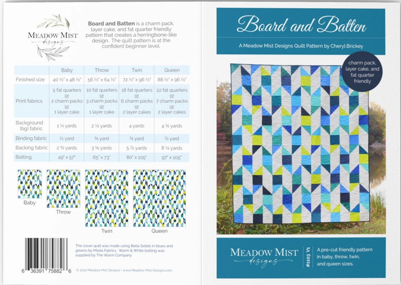 Board and Batten - Paper Pattern - By Meadow Mist Designs