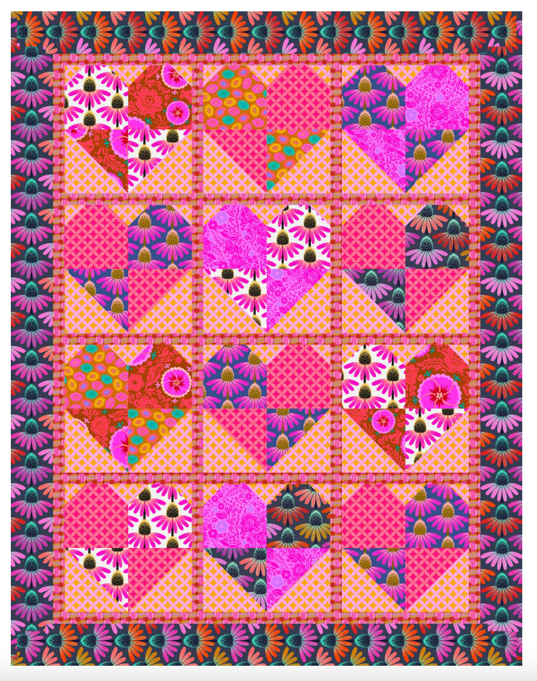 Heart You Forever Quilt - Warm - Download PDF Pattern