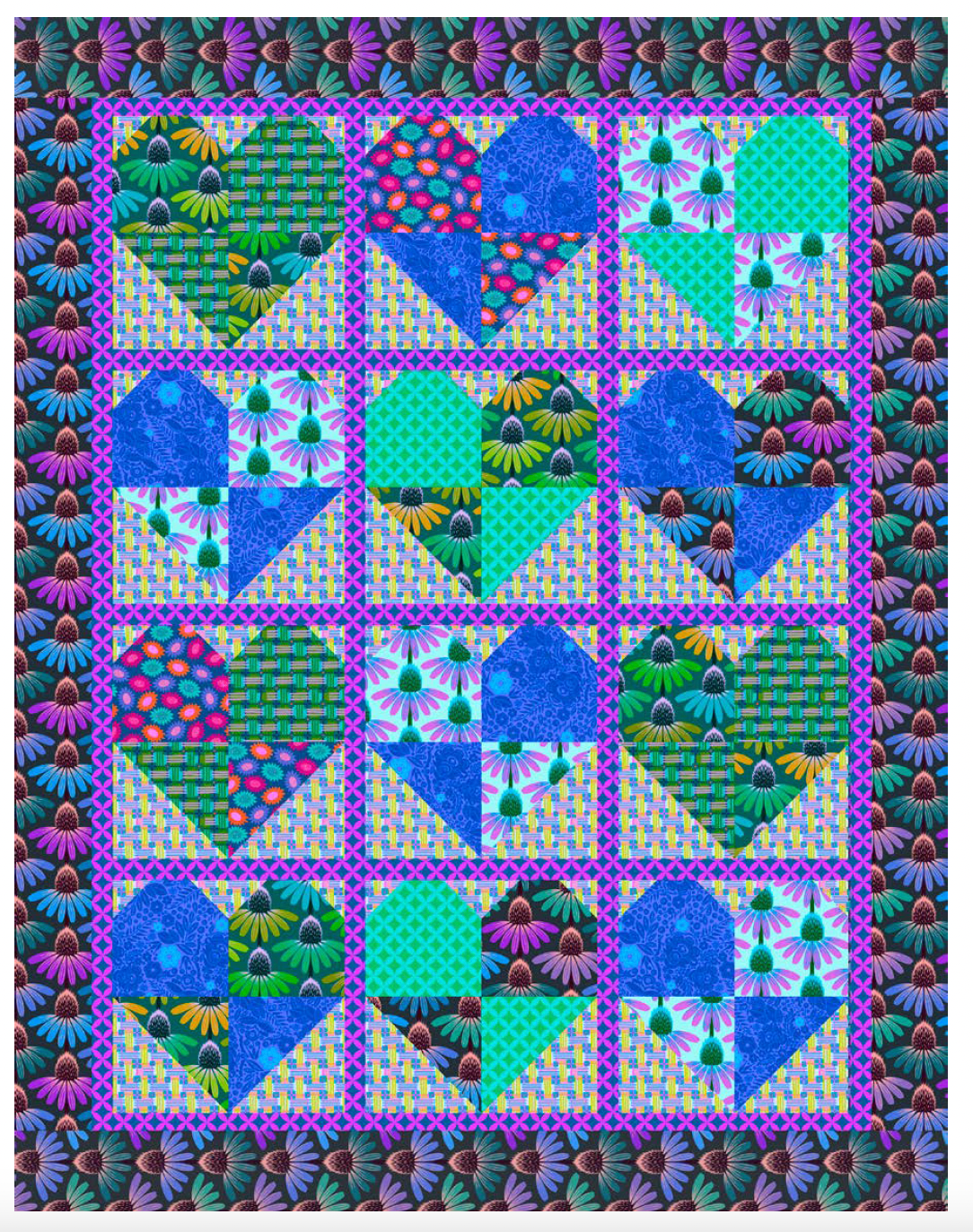 Heart You Forever Quilt - Cool - Download PDF Pattern