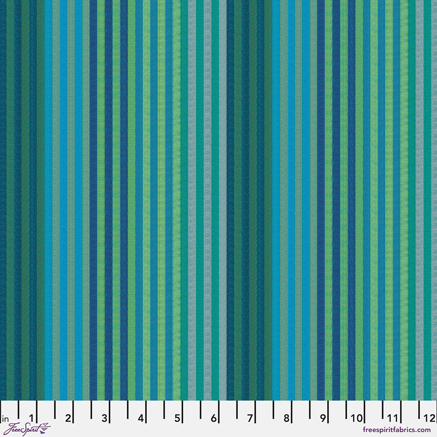 PRE-ORDER! WOVEN STRIPES CATERPILLAR STRIPES Aqua WSGP001 Kaffe Fassett Collective FEBRUARY 2025